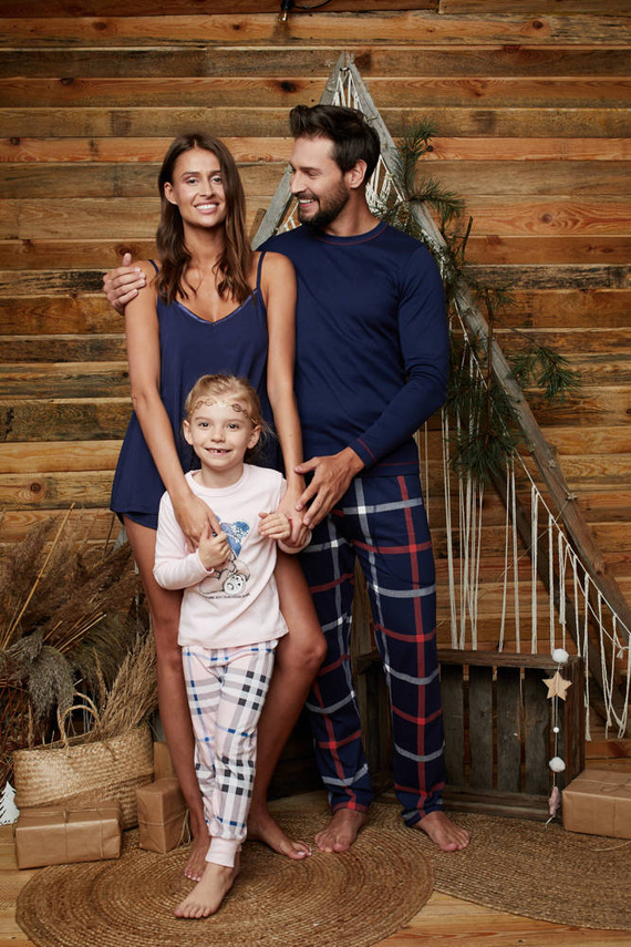 Piżama Damska wąskie ramiączko, spodenki Song Italian Fashion - granatowy