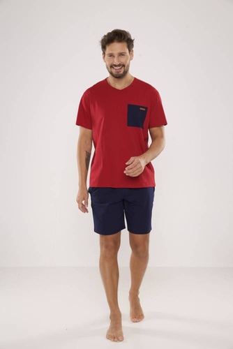 Piżama Męska 646 Kevin De Lafense - bordo