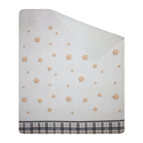 Świąteczny koc narzuta krata Angel Eurofirany kremowy