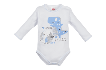 03191BDR Body z długim rękawem "T-REX" Makoma białe