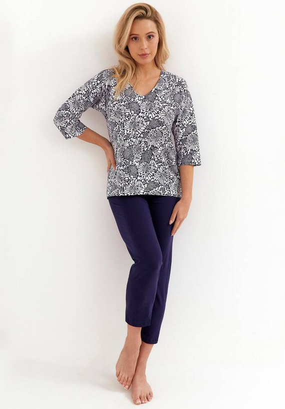 Piżama damska 250 Cana - granatowy