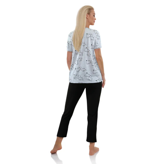 Piżama damska 2425/15 Sesto Senso pieski/szary