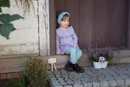 Tunik z marszczeniem "My Garden" PINOKIO - fiolet druk 