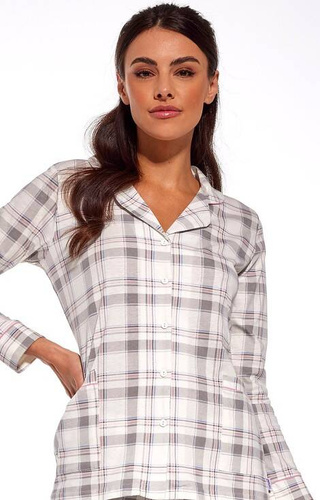 Piżama damska rozpinana 482/286 Erica Cornette - ecru