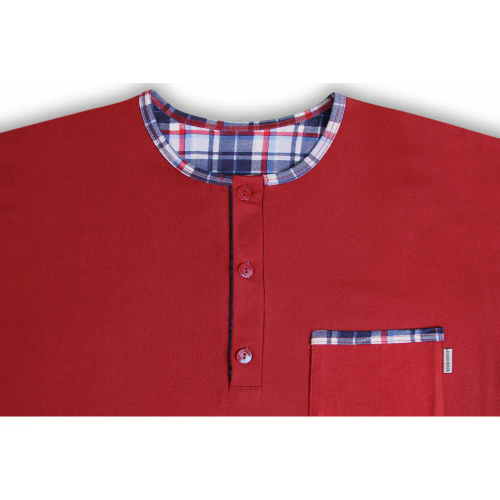 Koszula męska z szlafmycą 3113 Sesto Senso bordowy 