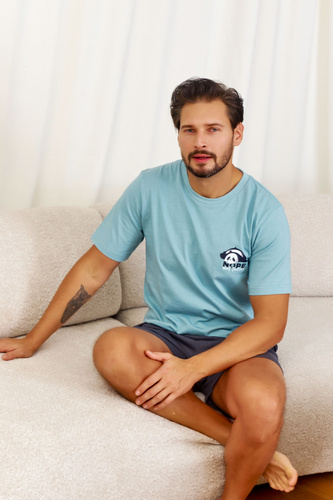 PMB.7232 Piżama Męska Doctor Nap - ice blue