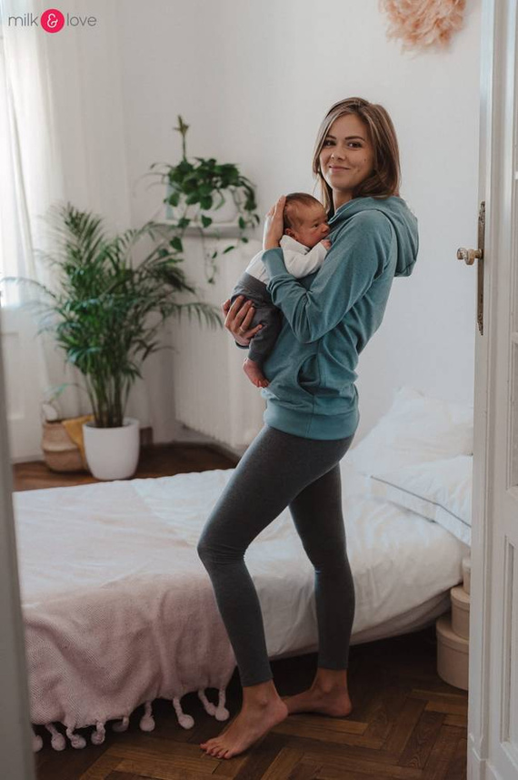 Legginsy długie z niskim pasem Milk&Love ciemny szary melanż