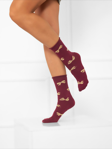 Figaro S183D – skarpetki damskie bezuciskowe z kokardkami, Italian Fashion