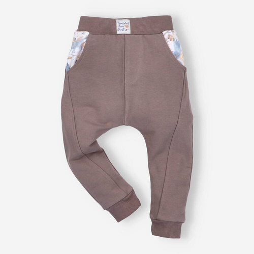 Spodnie dresowe z bawełny organicznej Skarby Jesieni Nini brązowy