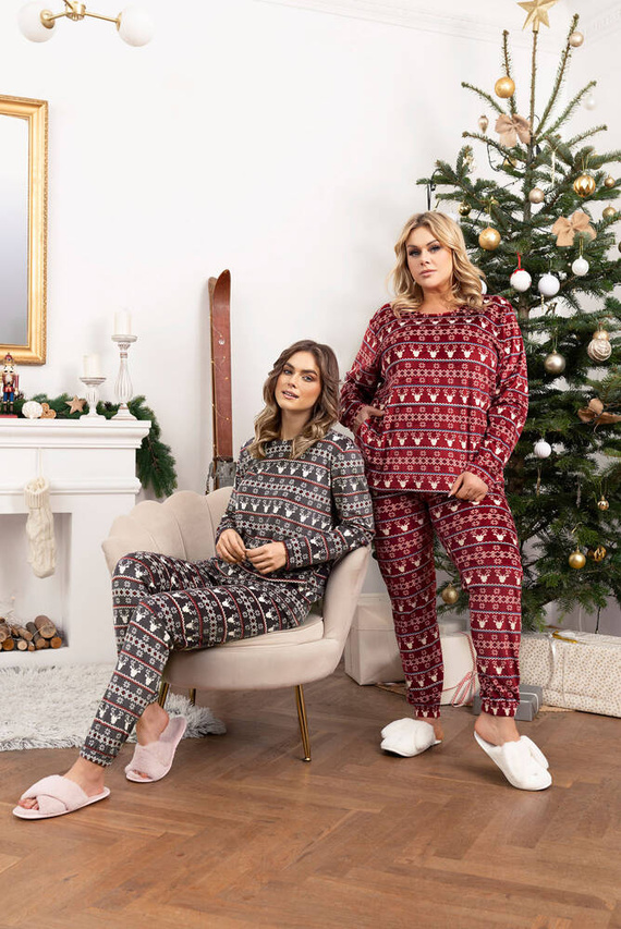 Polarowy Komplet Damski Islandia Italian Fashion - druk grafitowy