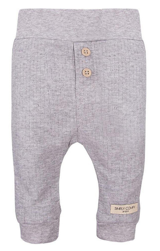 Legginsy bawełniane z guzikami "SIMPLY COMFY" Ewa Klucze - szary melanż