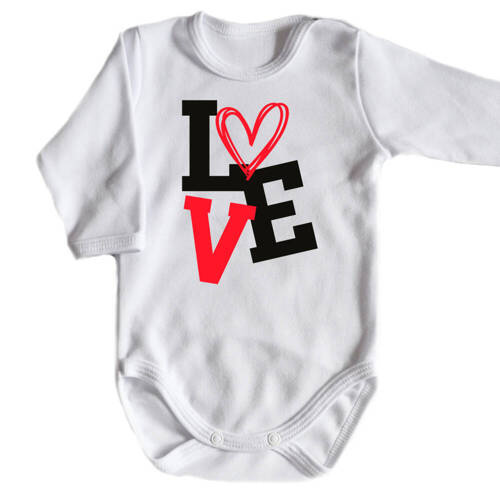 Body długi rękaw "Walentynki 2024 Love" Moocha biały