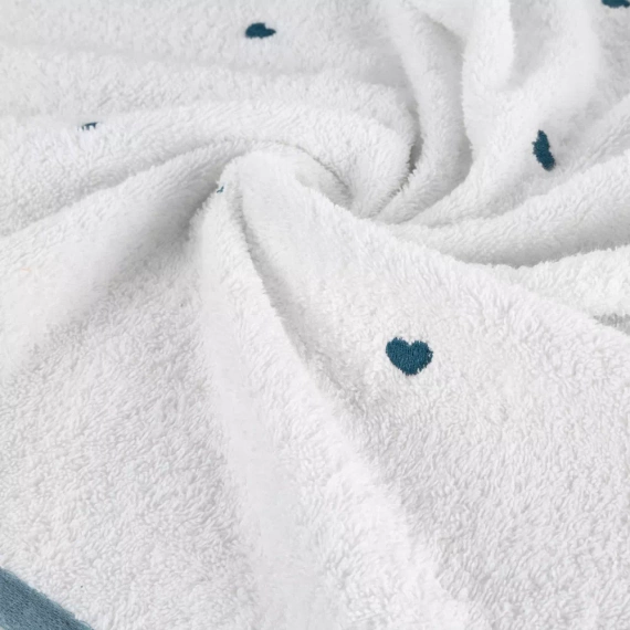 Niemowlęce okrycie kąpielowe Baby 58 Serca Eurofirany biały/niebieski