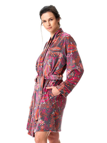 Szlafrok Damski LGD 782 Key - mocca/wzór