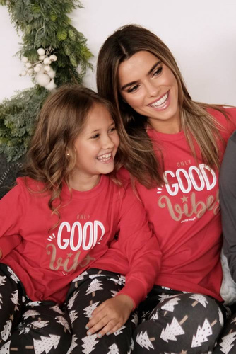 PM.4312 "Good Vibes" Piżama Damska Doctor Nap - spruce red