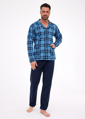 Rozpinana piżama męska 114/82 Cornette | Klasyka z kołnierzykiem i kieszeniami