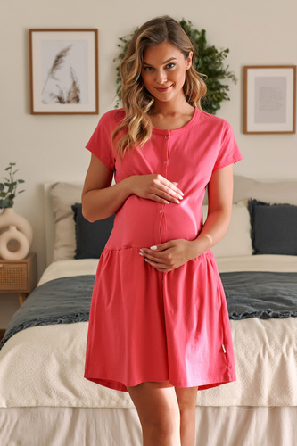 Koszula ciążowa i do karmienia 9445 Doctor Nap - peony