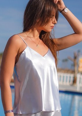 Top damski, wąskie ramiączko Karen DKaren - srebrny