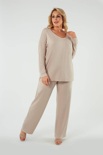 Spodnie damskie długie Soler Italian Fashion - beżowy 