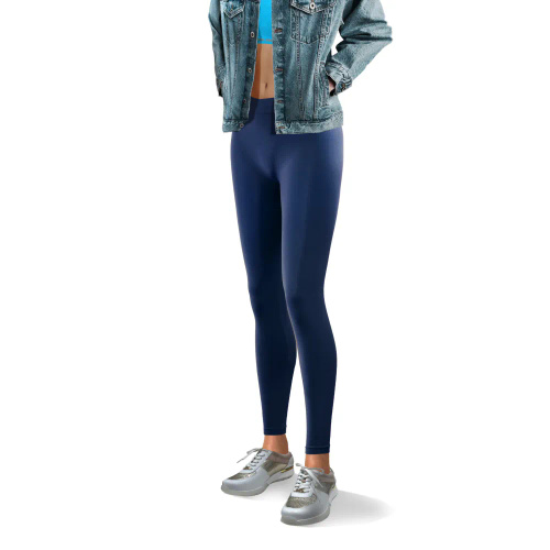 Legginsy Long bezszwowe kryjące długie Sesto Senso granatowy