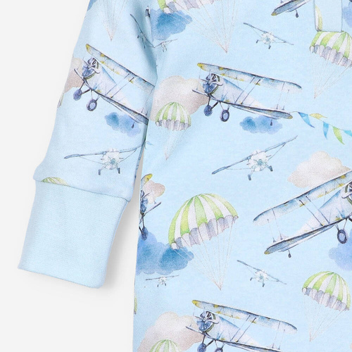 Pajacyk chłopięcy bez stópek Samoloty Nini druk