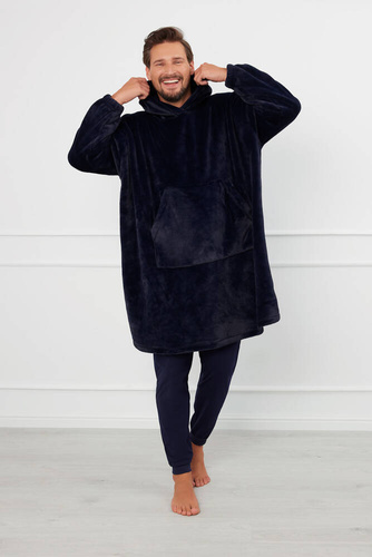 Kocobluza z kapturem unisex Forio Italian Fashion - granatowy