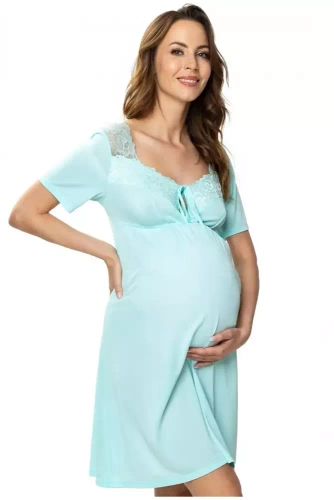 Koszula nocna ciążowa i do karmienia 86561 Lori Mewa miętowy