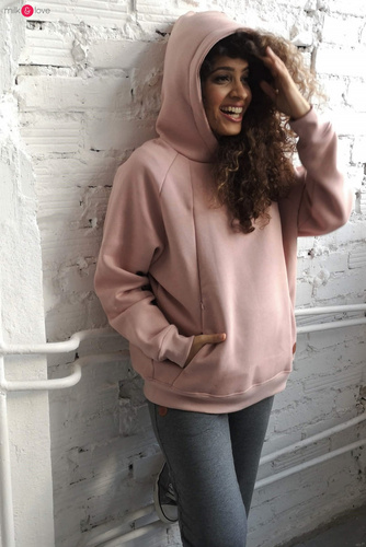 Bluza do karmienia Motherhood Milk&Love oversize pudrowy róż