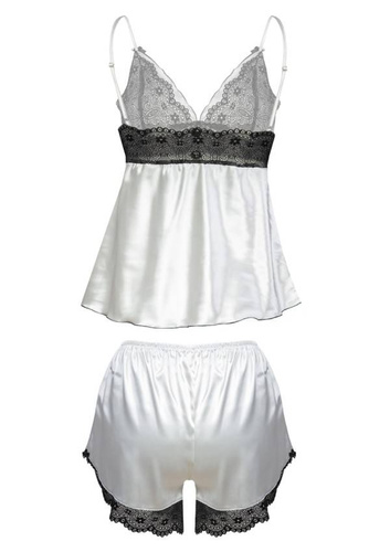 Piżama Damska Satynowa Ola DKaren - ecru