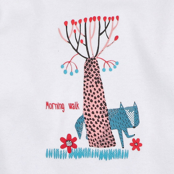 Bluzka z bawełny organicznej Kolorowy Las Nini druk