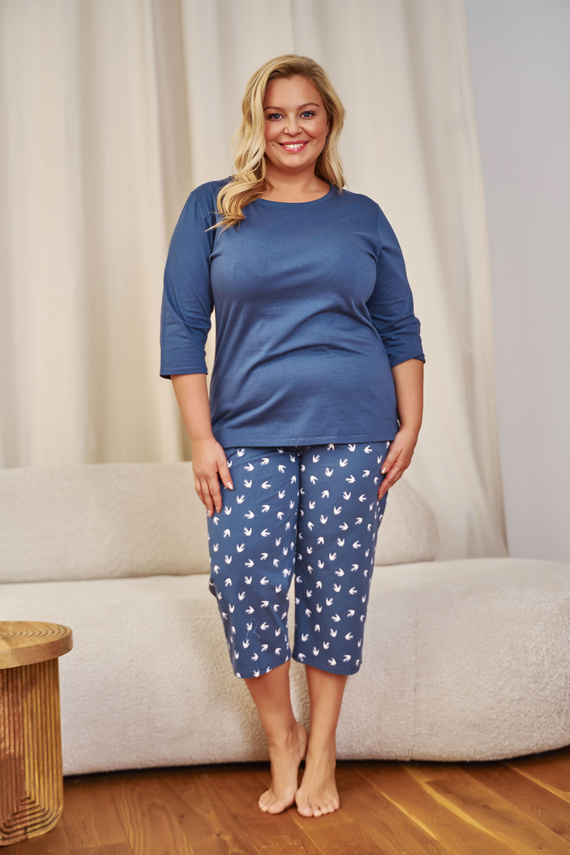 Piżama Damska Plus Size 7264 Doctor Nap - deep blue