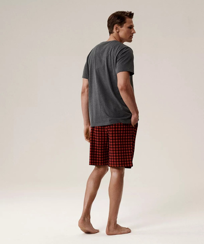 Bawełniana piżama męska NMP-397 – krótki rękaw, przewiewna, idealna na lato