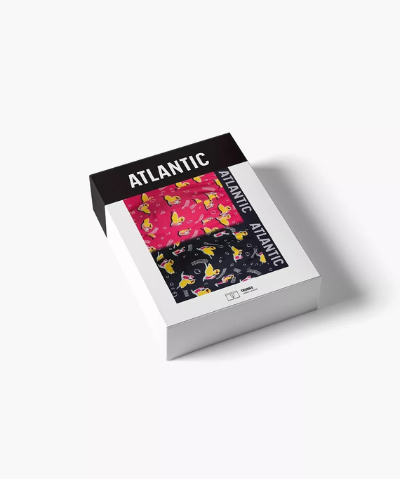 Bokserki męskie 2MHH-007/25 Atlantic - różowy-granatowy