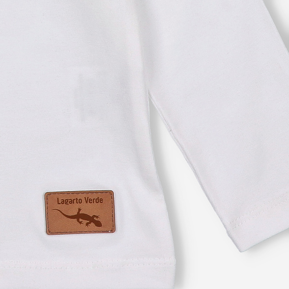 Lagarto Verde bluzka dla dziewczynki z długim rękawem ecru– modna, bawełniana, trwała