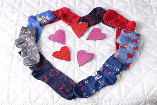 W84.01P Woman Casual Skarpety Walentynkowe damskie Wola 199/B6R - navy