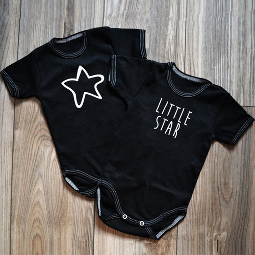 Dwupak body krótki rękaw "Little star" Moocha białe