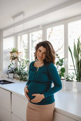 Bluzka ciążowa i do karmienia Tummy Milk&Love szmaragdowy