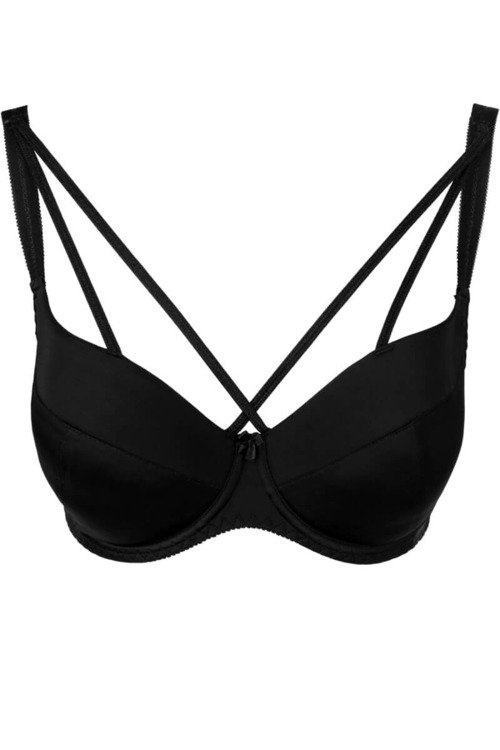 052V Biustonosz usztywniany Stripes Kostar - czarny