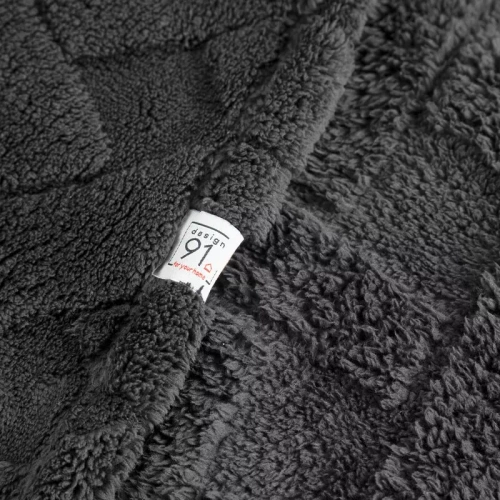 Koc narzuta z mikrofibry Caro Designe91 stalowy