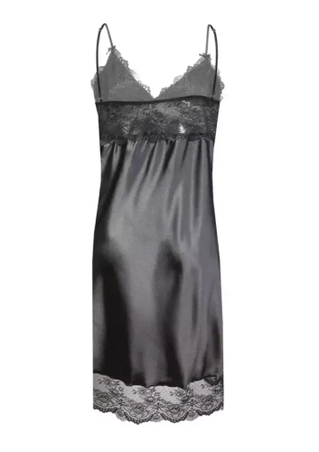 Halka satynowa Alubi koszulka damska DKaren - czarny