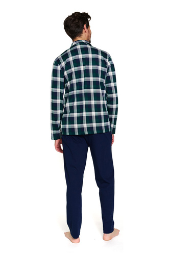 Doctor Nap 7367 – Piżama męska 100% bawełna | Koszula w kratę + spodnie