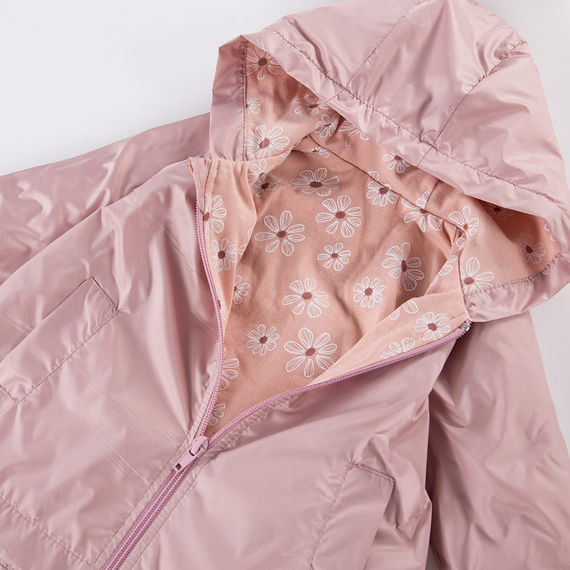 Płaszcz dziecięcy rozpinany Daisy Eevi - jasny róż