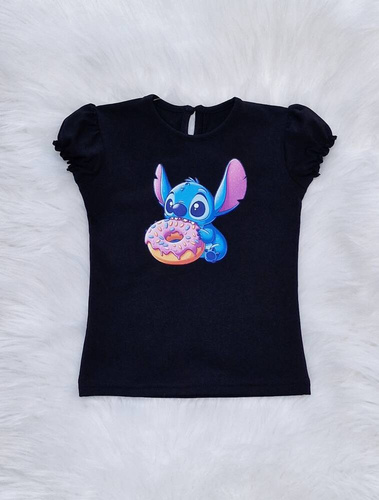 Koszulka dziecięca Stworek krótki rękaw Bambarillo czarny 