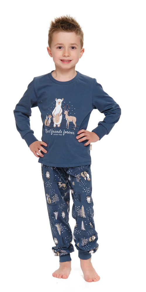 PDG.4324 "Animals" Piżama dziecięca Unisex Doctor Nap - deep blue