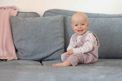 Ogrodniczki niemowlęce Hello Pinokio - różowy