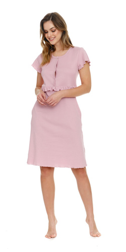 TM.4543 Koszula Nocna ciążowa i do karmienia Doctor Nap - papaya