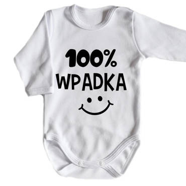 Body długi rękaw "100% WPADKA" Moocha biały