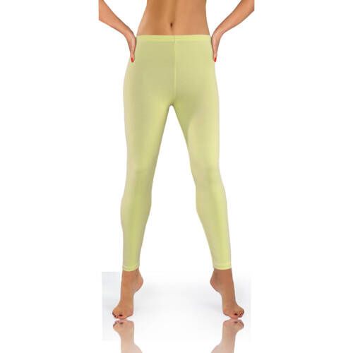 Legginsy damskie sportowe bawełniane kryjące długie Sesto Senso pistacja