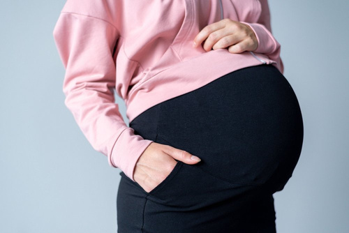 Bawełniana Spódnica ciążowa 402  Miracle-czarny