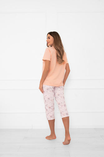 Damska piżama Satui – komplet bawełniany, koszulka + spodnie 3/4 Italian Fashion 